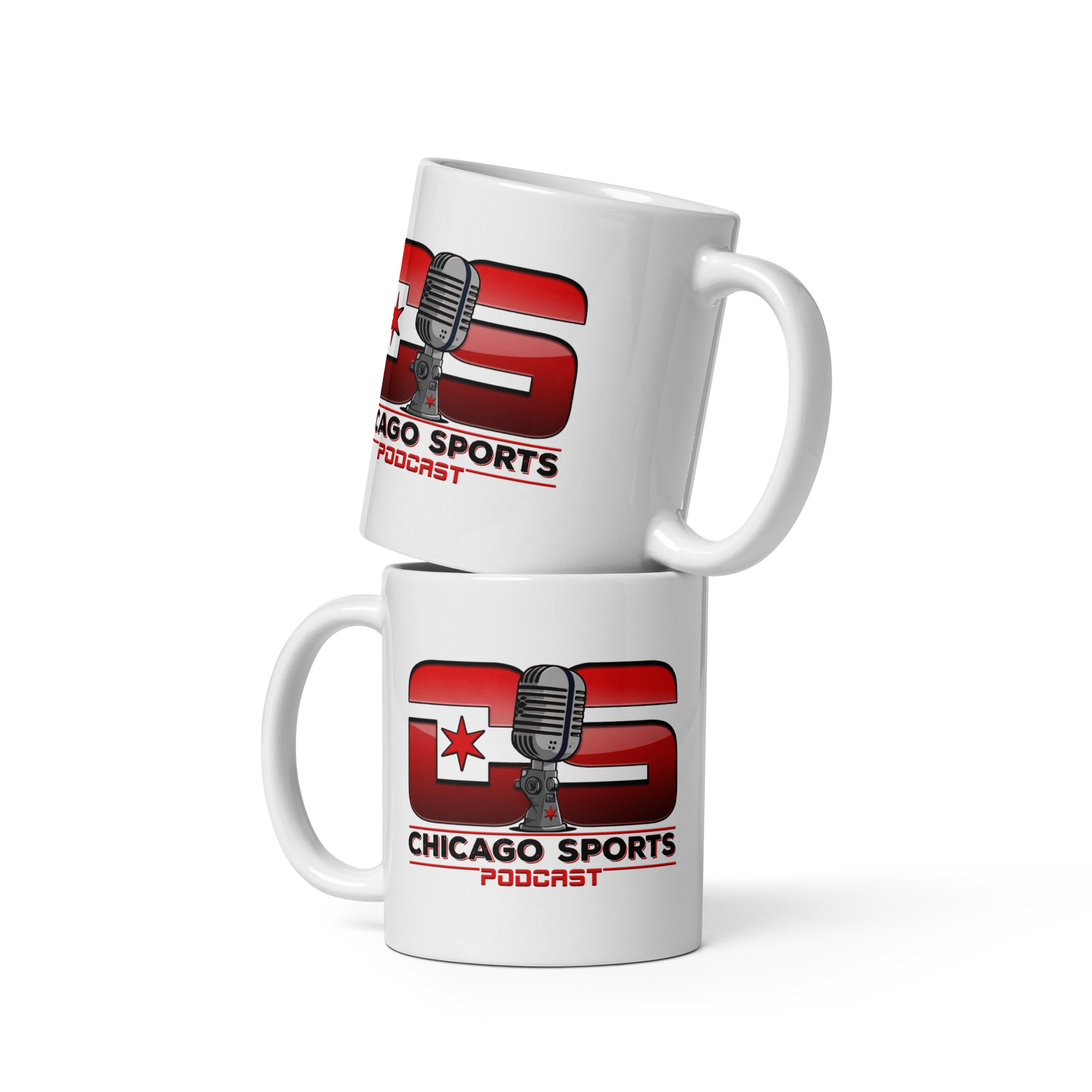 "Chicago Sports Podcast" White Glossy Mug