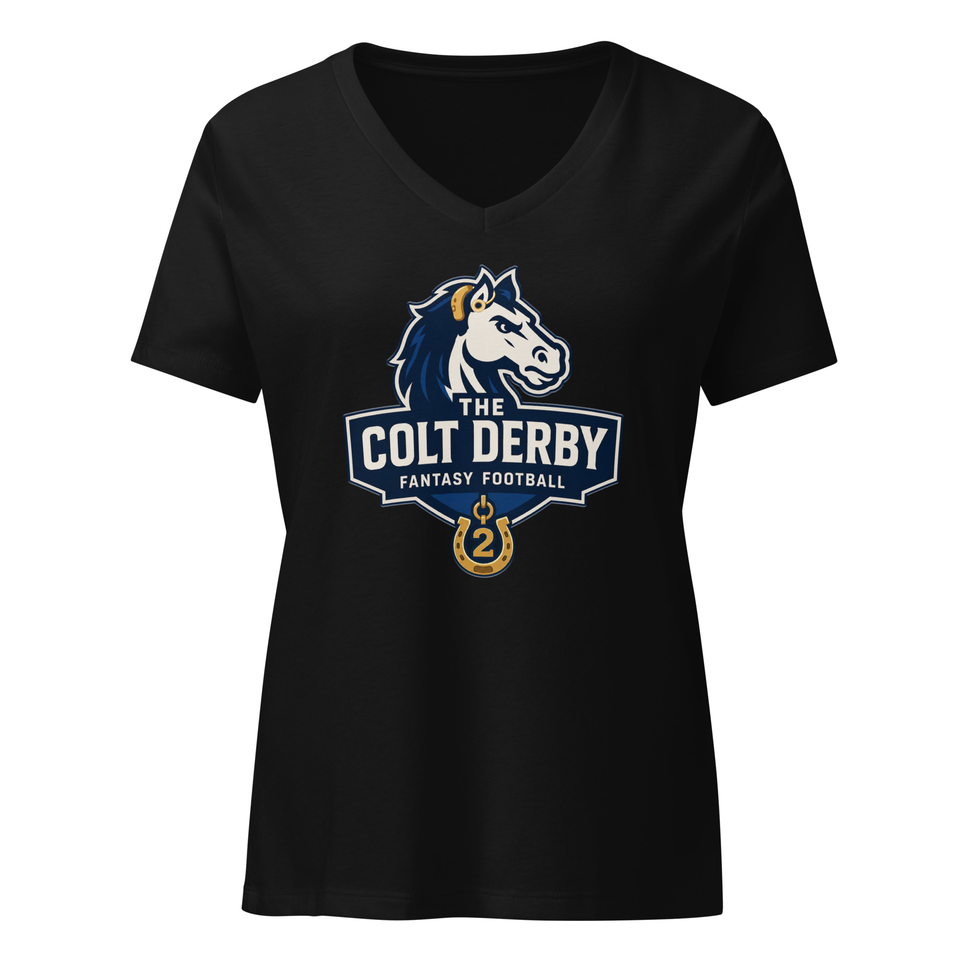 “The Colt Derby” Women’s Relaxed V-Neck T-Shirt