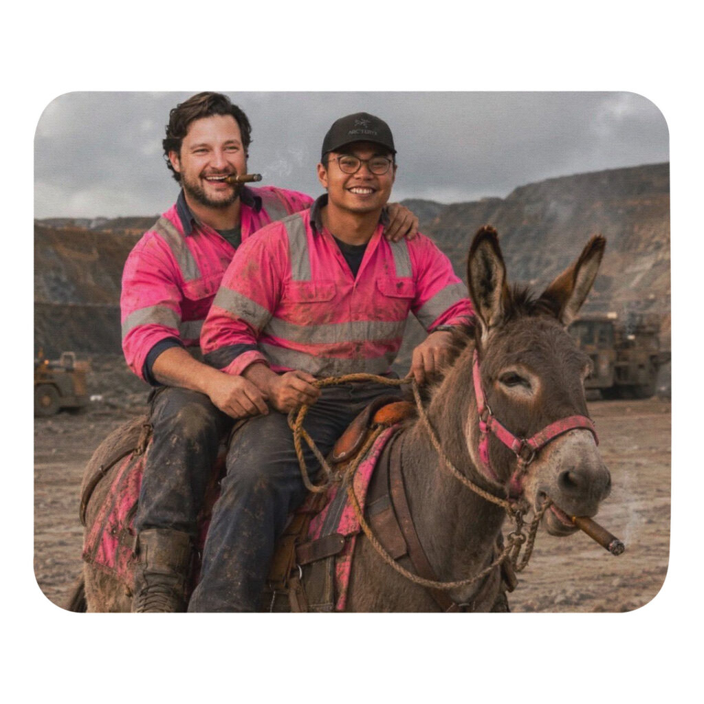 "Dudes On Donkey" Mouse Pad
