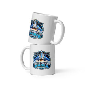 "Other People's Shoes: Creating Space" White Glossy Mug